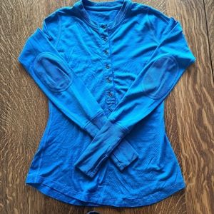 LULULEMON Fireside Merino Jersey Henley Blue Size 6
